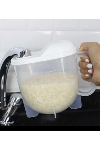 Tugomer Pirinç Süzgeci 1 Litre - Kulplu Bakliyat Yıkama Süzme