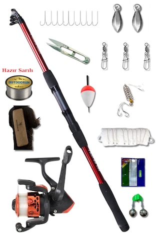 Travel Kırmızı 165cm 50-150gr Ak 200 Çocuk Olta Seti 1