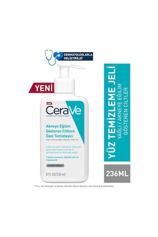 Cerave Yağlı ve Akneye Eğilim Gösteren Ciltlere Özel Temizleyici Jel 236 ML + Cerave Yüz Bakım Jeli 40 ML