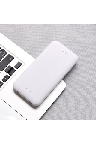 Xipin PX102 Hızlı Şarj Özellikli LED Göstergeli Dual USB Taşınabilir Akıllı Powerbank 10000mAh Beyaz
