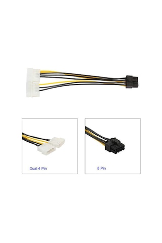 8 Pin Power Kablo 8 Pin To Molex Power Pcie Ekran Kartı Güç Kablo