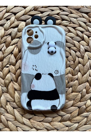 Apple iPhone 11 Uyumlu Darbeye Dayanıklı Ve Sevimli Silikon Kılıf Siyah-beyaz