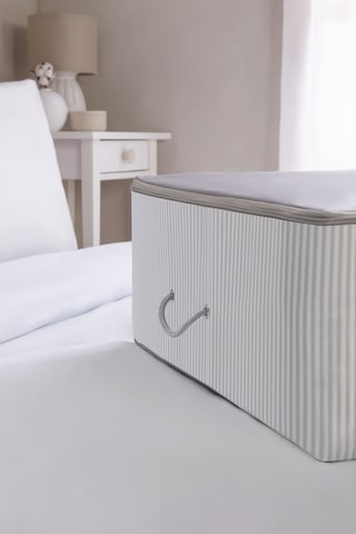 Ocean Home Textile Mega Boy Gri Çizgili Stuff & Things Baza Altı Hurç 74 x 46 x 22 cm