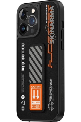 Apple  Uyumlu iPhone 14 Pro Max Kılıf Skinarma Standlı Deri Görünümlü Shingoki Kapak