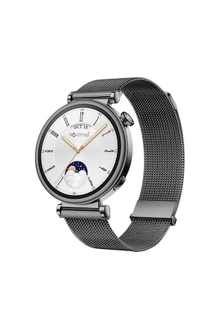 Novstrap Huawei Watch Gt4 41mm Gt5 41mm İle Uyumlu Kordon 18mm Çift Mıknatıslı Lansman Metal Hasır Çelik Kayış