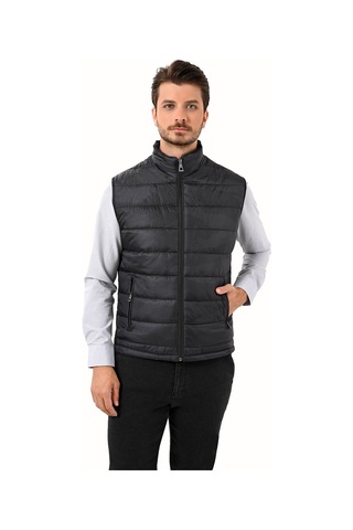 Ysf Erkek Siyah Regular Fit Desenli Yelek