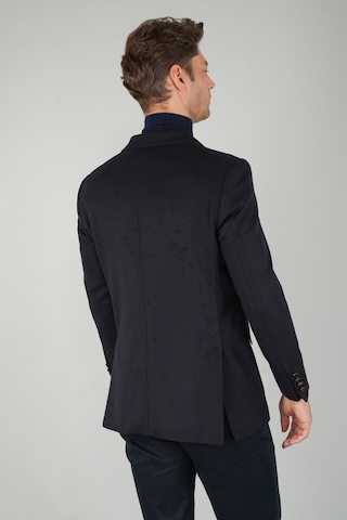 Bisse Comfort Fit Lacivert Mono Yaka Çift Yırtmaçlı 6 Drop Yün Erkek Ceket Pck24k24209 D39 Lacivert