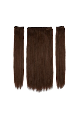 Fiber Sen Düz Yarım Ay + 2 Yan Çıt Çıt / Kahve Karamel - Evori-866562 Karışık - Çok Renkli