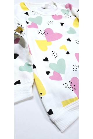 Kalpli Kız Çocuk Pijama Takım KREM Krem