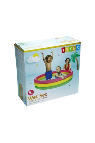 Intex Renkli Şişme Taban 3 Bölmeli Havuz 147x33 Cm