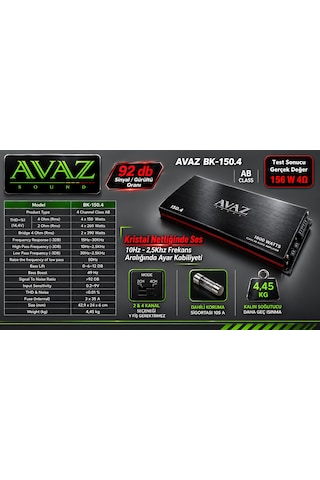 AVAZ BK-150.4 ab class 4x150 rms Anfi (Amfi)