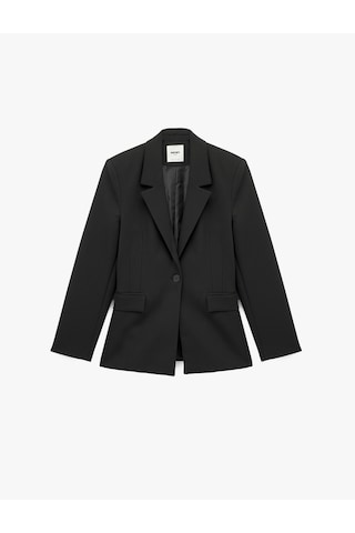 Koton Slim Fit Uzun Kollu Cep Detaylı Düğmeli Geniş Yaka Blazer Ceket Siyah 6wak50081uw Siyah