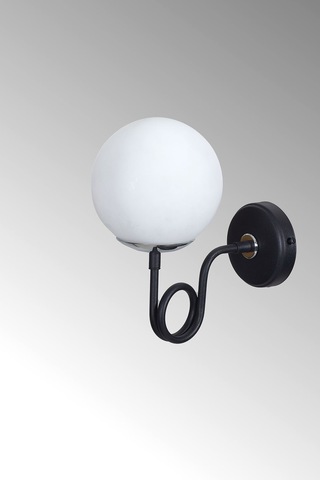 Luzarana Gali Krom-siyah Metal Gövde Beyaz Camlı Tasarım Aplik