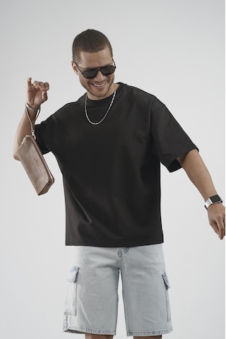 King Brich Oversize Kalıp Basic %100 Pamuklu Erkek Tişört Siyah