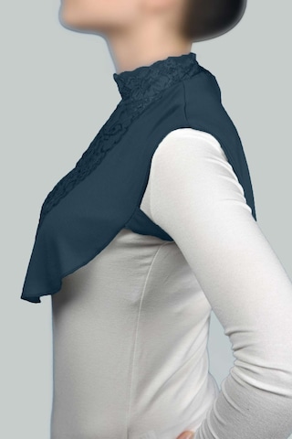 Altobeh Kadın Penye Tesettür Daire Yakalı Dantelli Boyunluk - Petrol