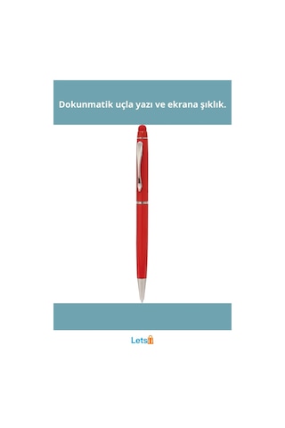 Kırmızı Metal Kalem Dokunmatik Ekran Uyumlu Tükenmez Kalem Çok Renkli