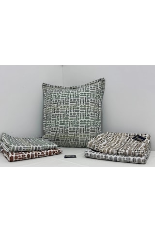 Nivemeshome Kırlent Kılıfı 45x45 Lisa 02 Yeşil Yeşil