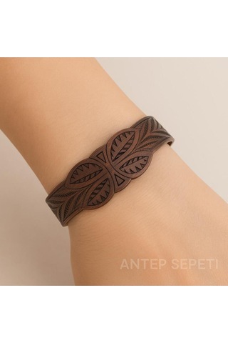 Bakır Kelebek Motifli Bileklik Kahverengi