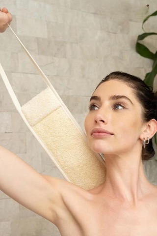 Kabak Lifi Kesesi I %100 Doğal Kabak Lifi Sırt Kesesi Masaj Ve Peeling Etkili Uzun Form