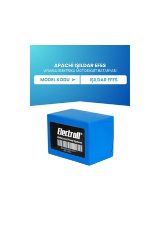 Apachi Işıldar Efes Uyumlu Batarya Kapasite Lifepo4 60v 20ah Elektrikli Motorsiklet Bataryası