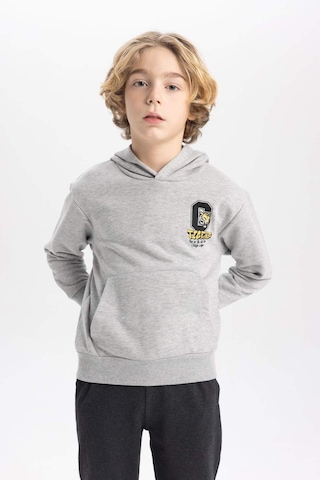 DeFacto Erkek Çocuk Baskılı Kapüşonlu Kalın Sweatshirt B9012A823CWGR210