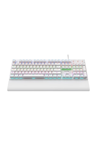 Nova Mk104 Rainbow Bilek Destekli Türkçe Fullanti-ghosting Mekanik Oyuncu Klavyesi Beyaz Blue Switch