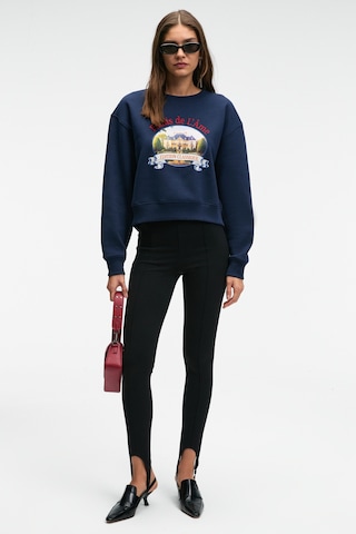 Grımelange Rysanne Kadın Esnek Kumaşlı Slim Fit Paçası Lastik Detaylı Siyah Pantolon Siyah