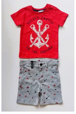 Zeyland Mininio Kırmızı Erkek Bebek Alt Üst İkili Takım 91m1fsa05 Kırmızı