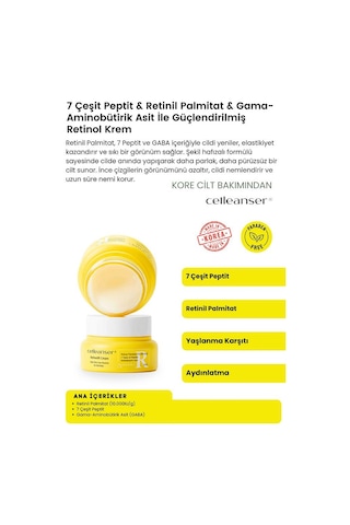 7 Çeşit Peptit & Retinil Palmitat İçeren Ve Aydınlatıcı Retinol Krem