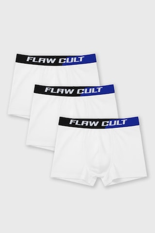 Flaw 3'lü Bel Lastikli Boxer Beyaz Beyaz