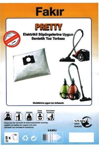 Fakir Pretty Uyumlu Süpürge Bez Toz Torbası 25 Adet