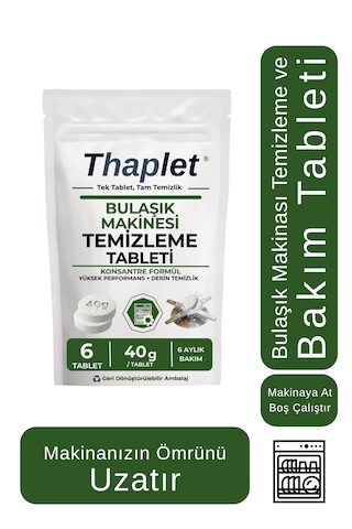 Thaplet Bulaşık Makinesi Temizleme Tableti 6 Aylık Bakım Tableti
