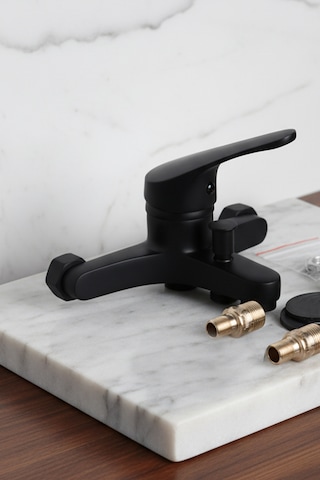 56623 Banyo Bataryası Duş Musluğu Musluk Armatür Siyah Beyaz Krom Gold Siyah