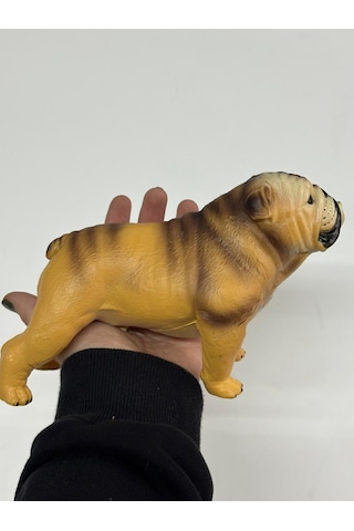 Plastik Oyuncak Büyük Boy Hayvan Bulldog Köpek 17 Cm