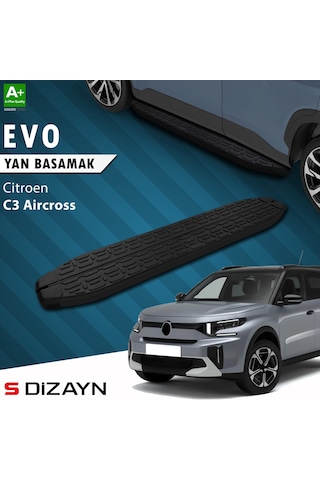 S-dizayn Citroen C3 Aircross 2 Evo Siyah Yan Basamak 183 Cm 2024 Üzeri A+ Kalite