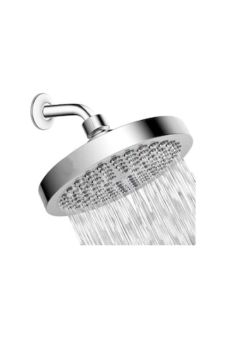 Yifomall 6 İnç Dairesel Yüksek Basınçlı Duş Başlığı, Otomatik Temizleme Uçlar, Kaliteli Abs Malzeme, G1/2 Bağlantı, Chrome Finish Diğer