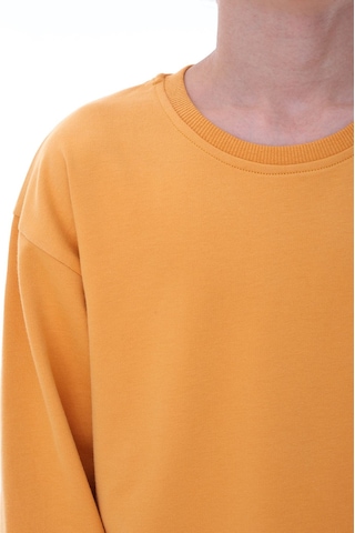 Zuzunga Oversize Unisex Basic Düz Turuncu Renk %100 Pamuk Sweatshirt 2-11 Yaş Turuncu