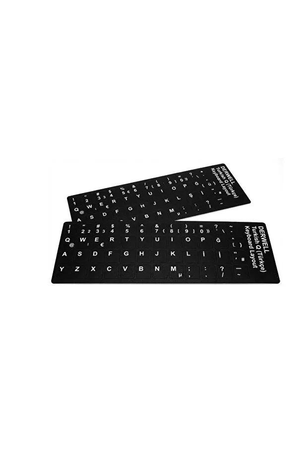 1 Adet Türkçe Q Klavye Etiketi Laptop Pc Sticker Kaliteli Pvc-keyboard Sticker Pvc Harf Çıkartmaları Siyah