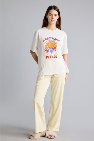 Defacto Baskılı Kısa Kollu Regular Fit 2li Pijama Takımı I8336ax26auyl83 Sarı-yl83