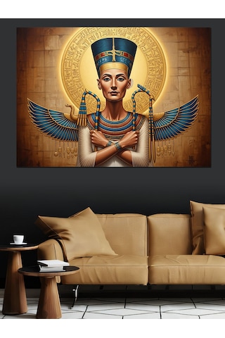 Mısır Kraliçesi Nefertiti Heykeli Dekoratif Kanvas - Mdf Ahşap Tablo