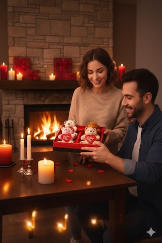 Sevgililer Günü Hediye Kutusu 4 Adet I Love You Temalı Peluş Ayıcıklı Romantik Hediye Seti Kutusu Ayı