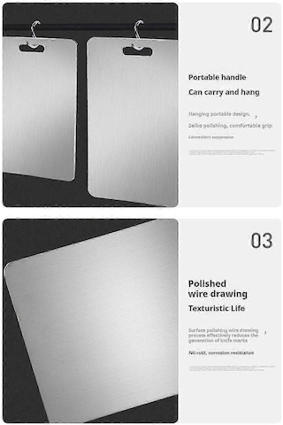 Titanyum Kesme Tahtası Çift Taraflı Titanyum Mutfak Doğrama Tahtası E Diğer