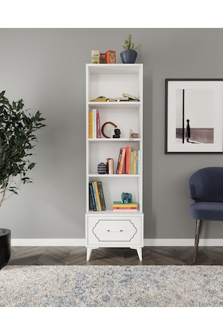 Hayal Modern Çekmeceli Mdf Kitaplık Beyaz - Tamamı 1. Kalite Mdf