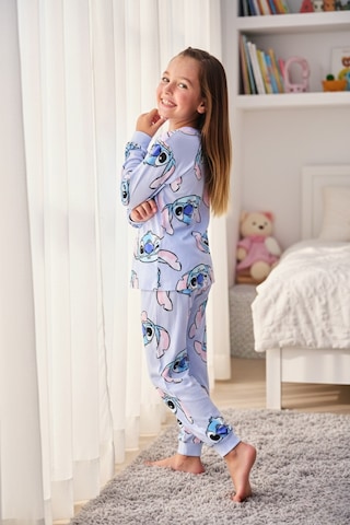 %100 Pamuk Mavi Çizgi Filmli Kız Çocuk Pijama Takımı Mavi