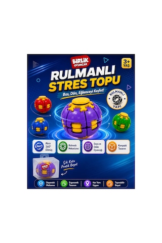 Stres Topu Press & Spin Basınca Dönen Fidget Spinner Oyuncak 3+ Yaş