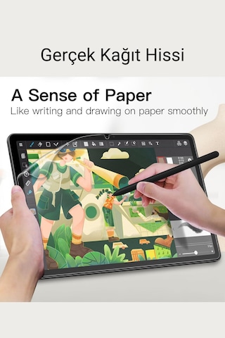 Galaxy Tab A11 Plus 11 İnç İle Uyumlu Gerçek Kağıt Özellikli Paper Like Ekran Koruyucu