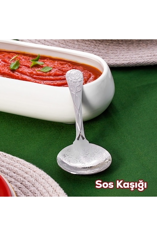 Porsima 5216 Metal Gümüş Sos Kaşığı Kepçe 13cm