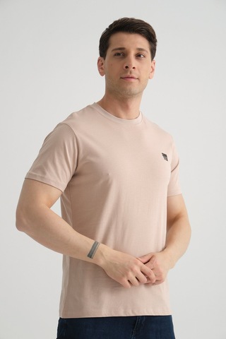 Shooter Sportwear Shooter Erkek Pamuklu Esnek T-shirt Standart Kalıp Minimal Logolu Taş
