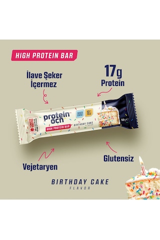 Protein Bar - Birthday Cake Aromalı - 50g X 12 Adet