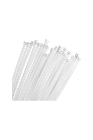 Plastik Kablo Bağı 300mm 30cm , Dayanıklı Naylon Cırt Kelepçe, Beyaz Renk, 100'lü Paket, Güçlü Ve Esnek Kablo Genel